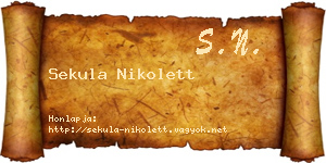 Sekula Nikolett névjegykártya